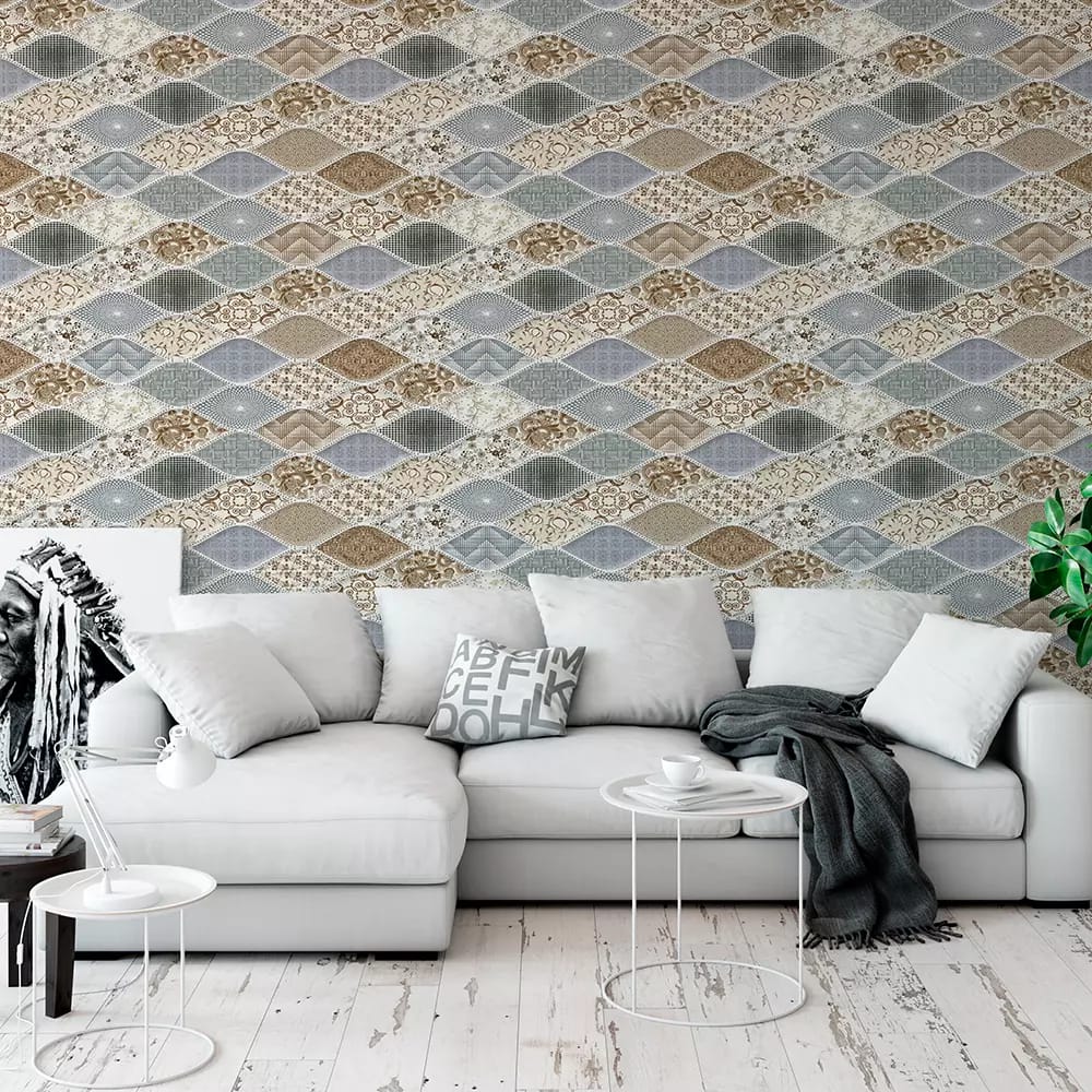 Abstract Oil Paint Wall Tiles – Retro Patterned Wall Covering, merawalaprint. mera wala print