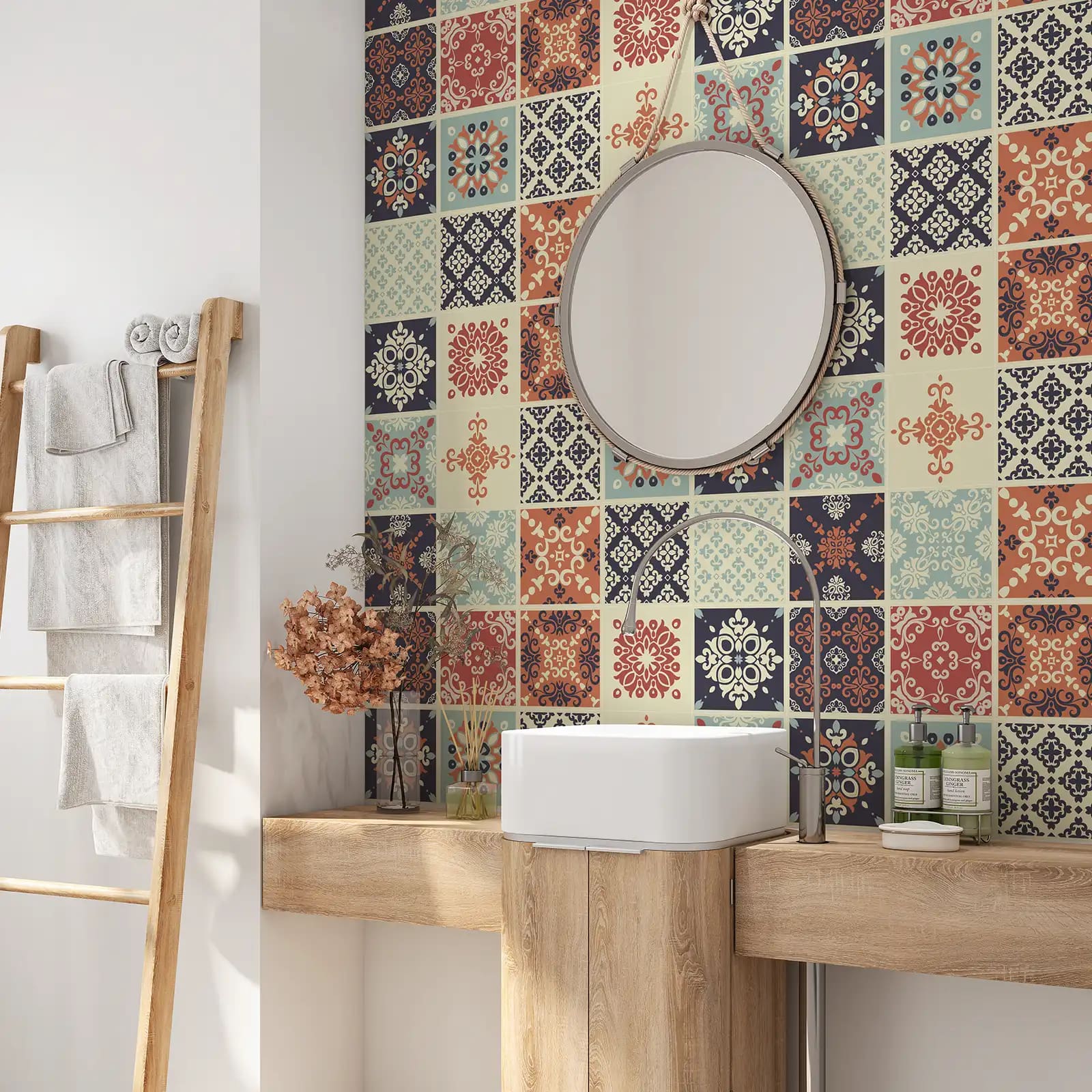 Peel and stick tile stickers - Retro Turkish Ornament