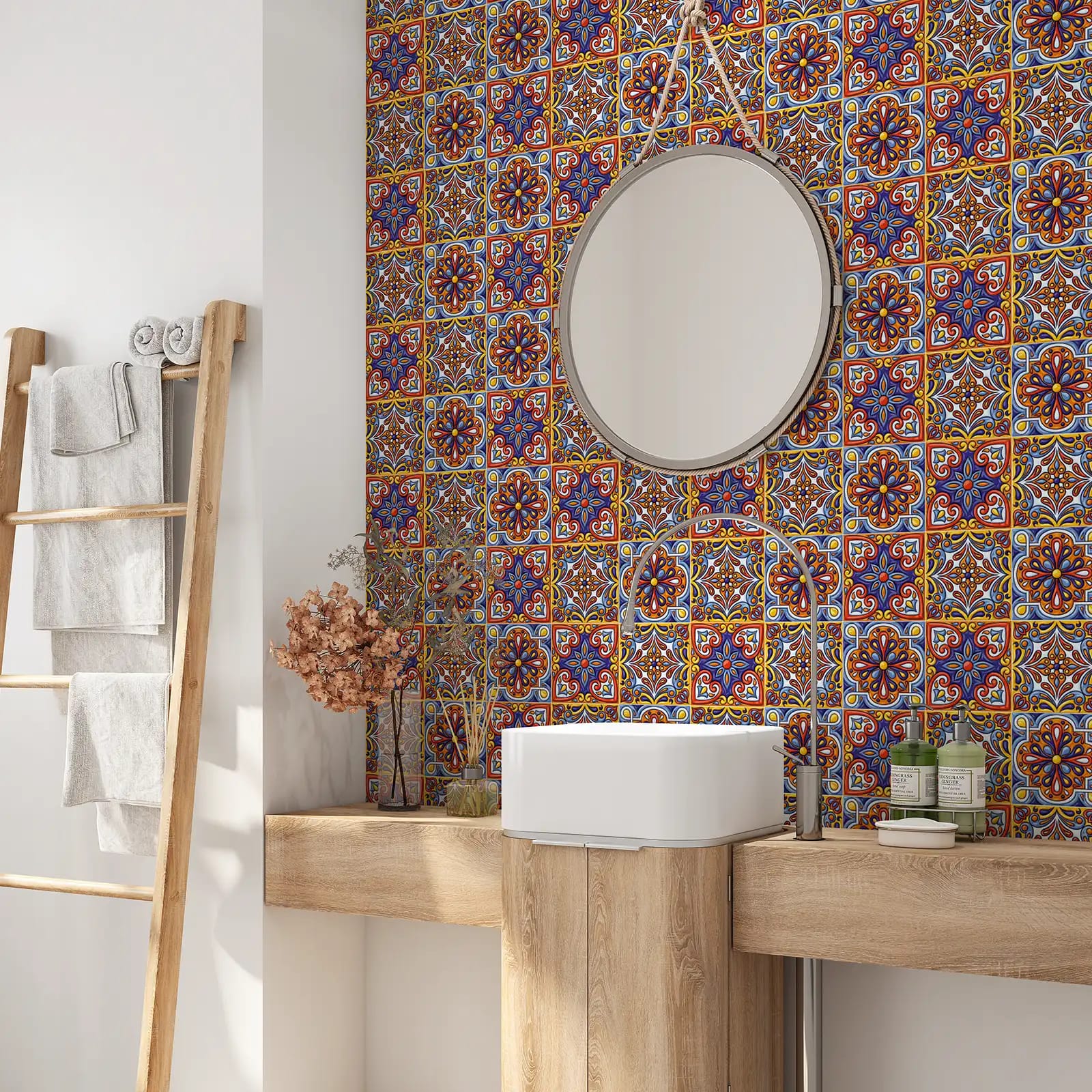 Peel and stick tile stickers - Azulejos Portugal And Turkish Ornament