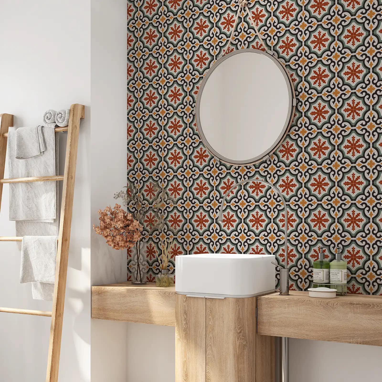 Peel and stick tile stickers - Vintage Decorative Ceramic