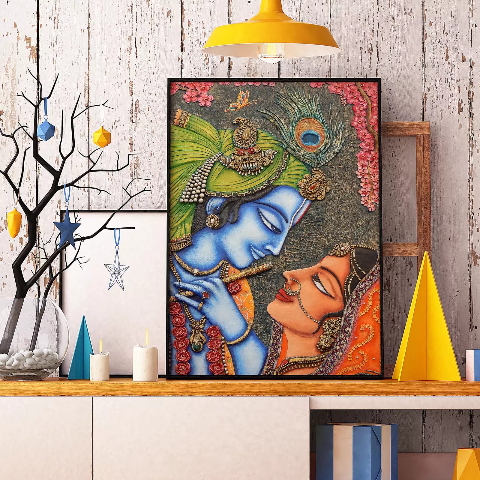 Hindu God Sri Krishna and Radha Art As in Mythology