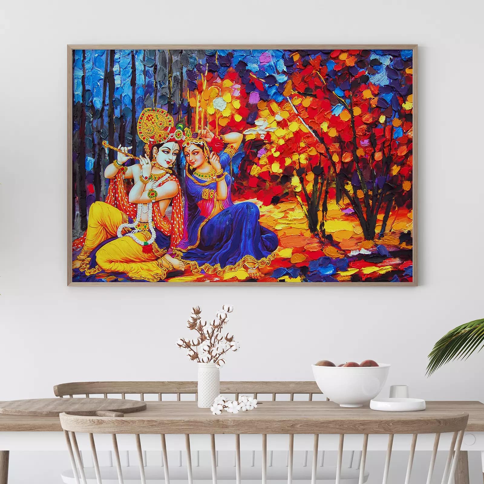 Lord Radha Krishna Hindu God Religious Canvas, Oil Painting