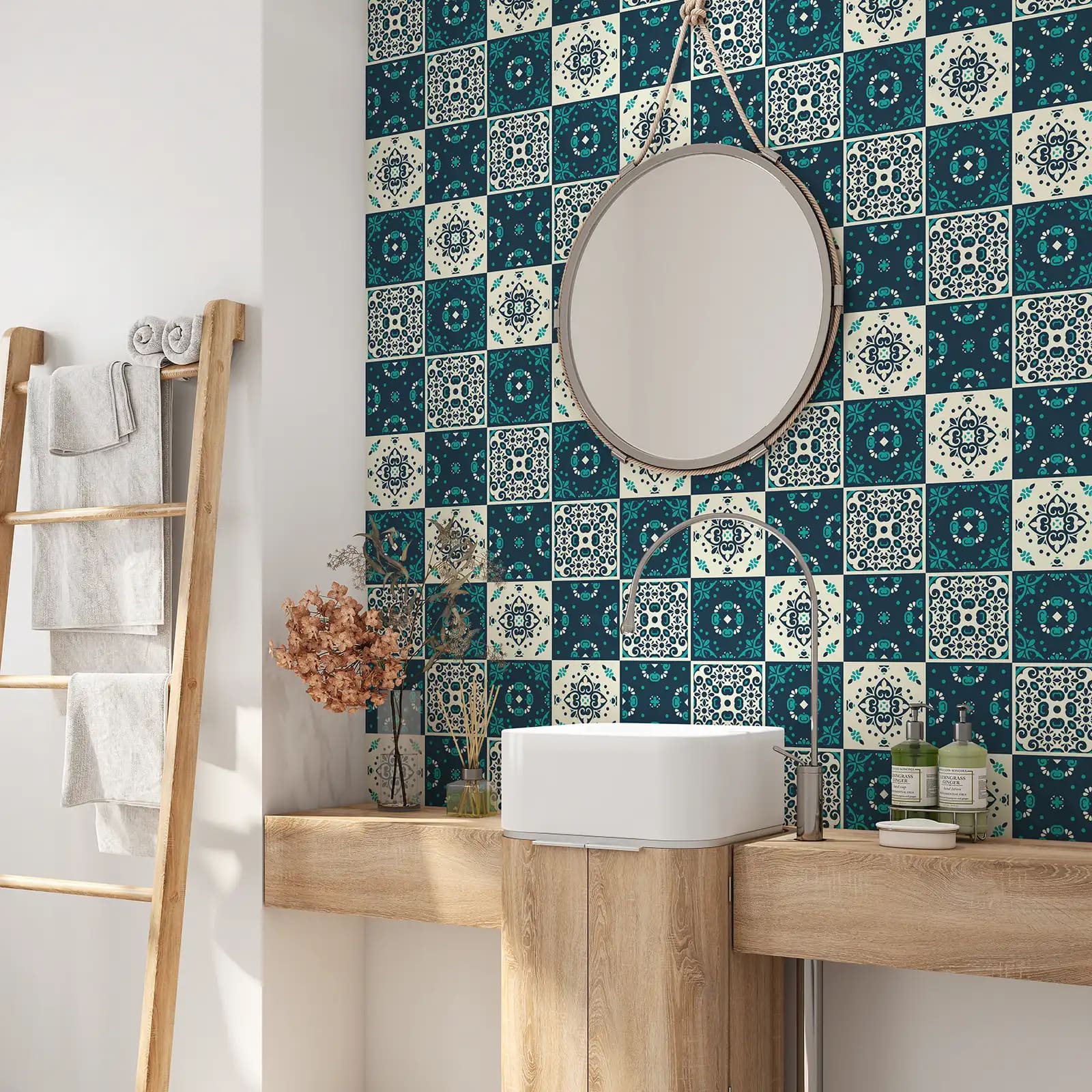 Peel and stick tile stickers - Colorful Lisbon Azujelos Art