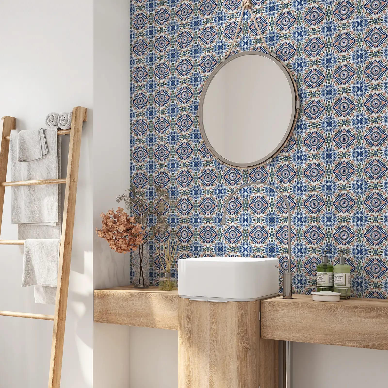 Peel and stick tile stickers - Traditional Watercolor