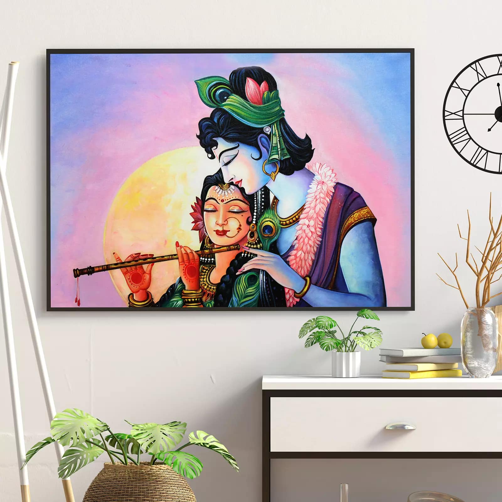 Lord Radha Krishna with flute