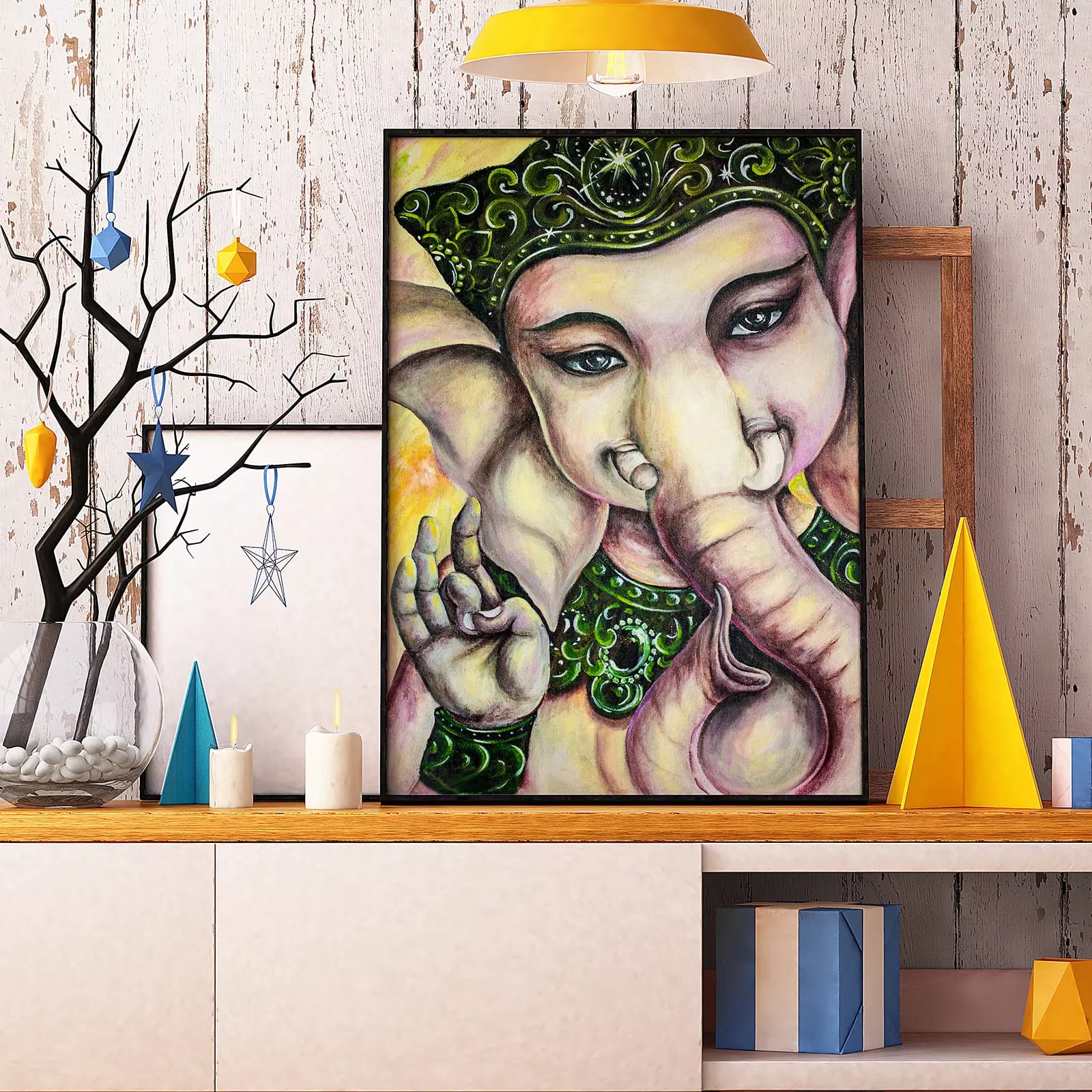 Ganesha with oil paint